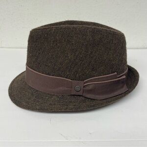 Stetson Brown Tweed Hat with Light Gray Lining